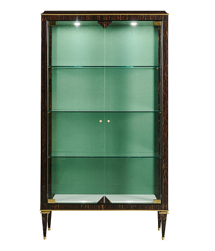 Schrank aus Palmholz mit Messingakzenten