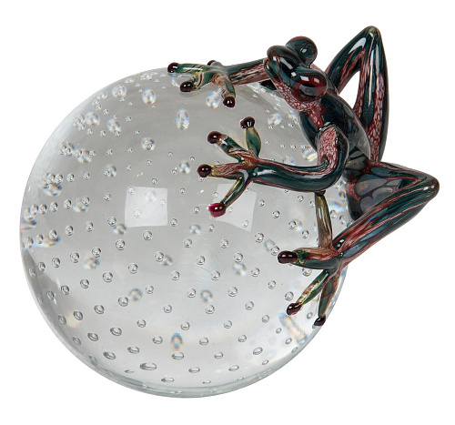 Frosch auf Kugel Figur
