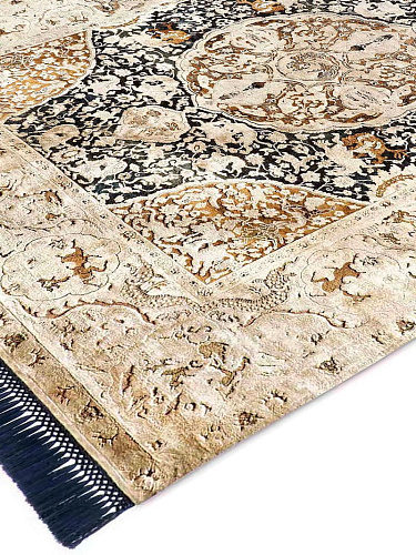 Gold auf Mitternachtsblau Teppich