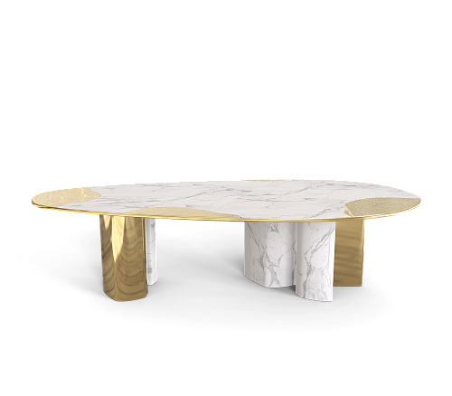 Athena Carrara Marmor & Gold Esstisch