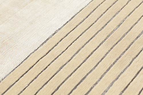 Handgeknüpfter Beige Gestreift Teppich