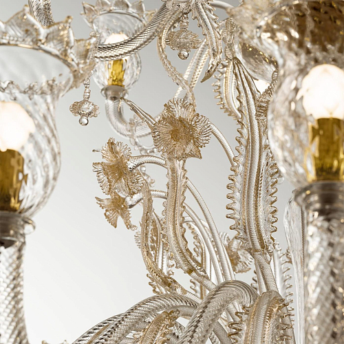 Gold Murano-Glas 3-flammige Wandleuchte