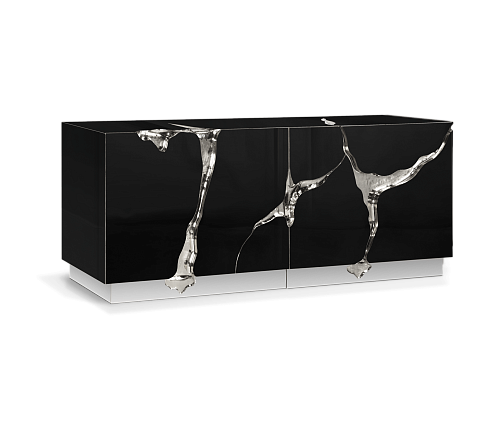 Fissure Silber‑Schwarz Sideboard
